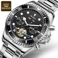 OLEVS marque de luxe 6605 hommes montre-bracelet en acier inoxydable bande automatique montre mécanique hommes Relogio Montre Homme horloge